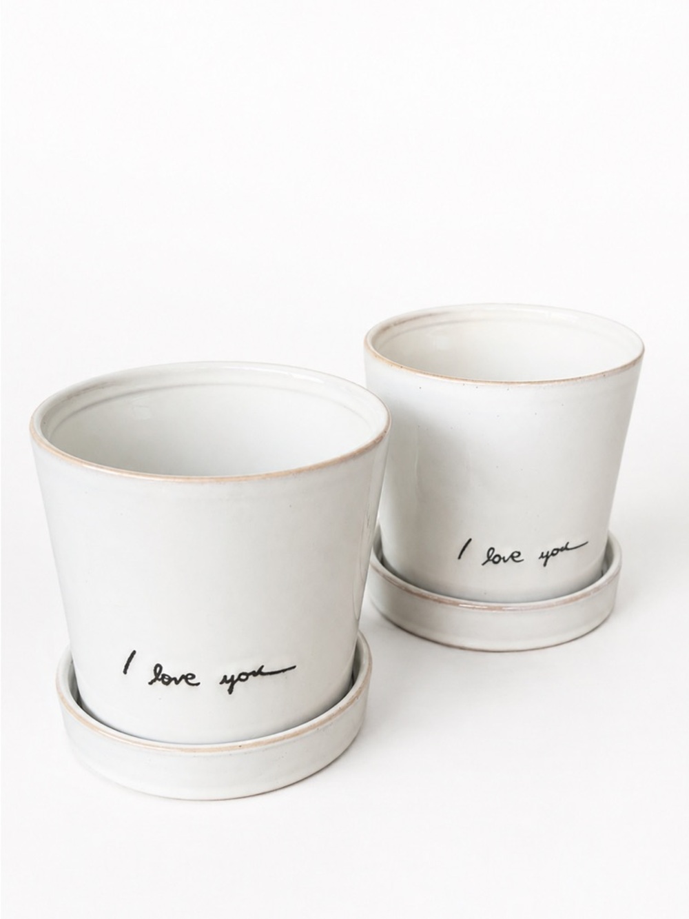 Hearth & Hand White Ceramic 'I love you' Planter Set